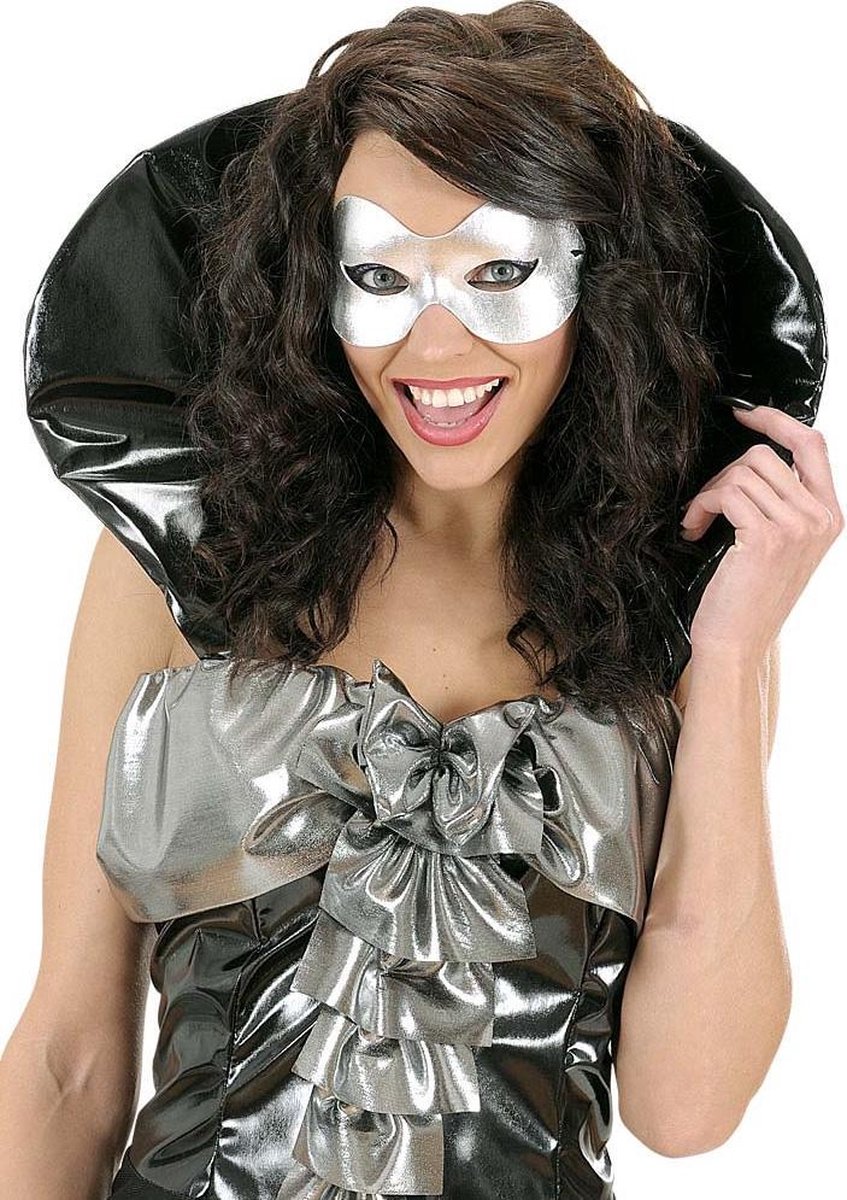 WIDMANN - Glinsterend zilverkleurig oogmasker voor volwassenen - Maskers > Masquerade masker